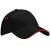 Black / Classic Red Beechfield Ultimate 5 Panel Sandwich Peak Cap (BC15C)