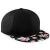 Black Floral Graphic Peak Snapback (BC881)