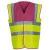 Raspberry & Yellow Yoko Hi-Vis 2 Band and Braces Waistcoat (YK001)