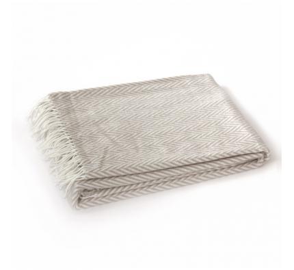 Cotton Blanket - Beige Herringbone