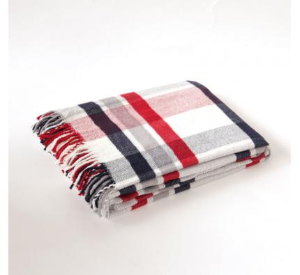 Cotton Blanket - Red and Navy Check