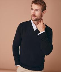 Henbury Cashmere touch acrylic v-neck jumper (HB760)
